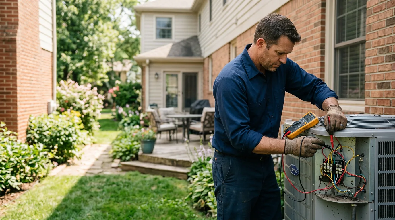 HVAC technician working near Oakland Mills, PA